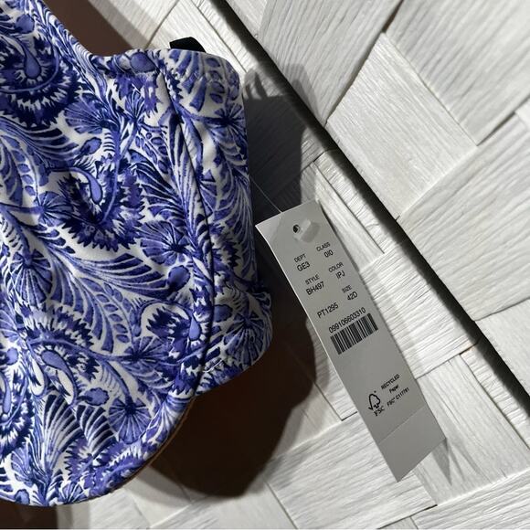 J. Crew Womens Cross Back Underwire Bikini Top Size 42D In Dandelion Swirl - Picture 6 of 11